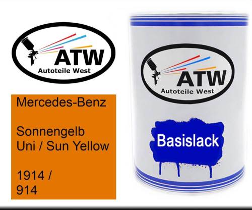 Mercedes-Benz, Sonnengelb Uni / Sun Yellow, 1914 / 914: 500ml Lackdose, von ATW Autoteile West.